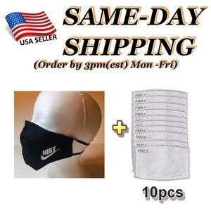 NIKE Mask w Filter Pocket + 10pcs PM 2.5 Filters